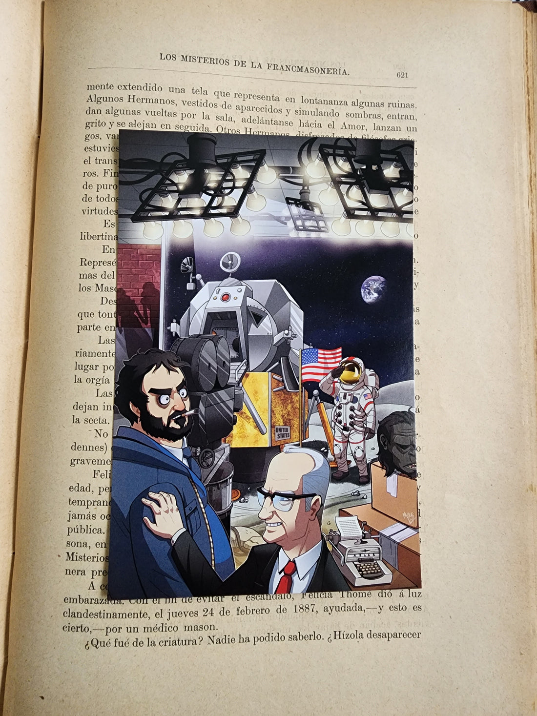 Kubrick Moon Landing NASA Postcard Print