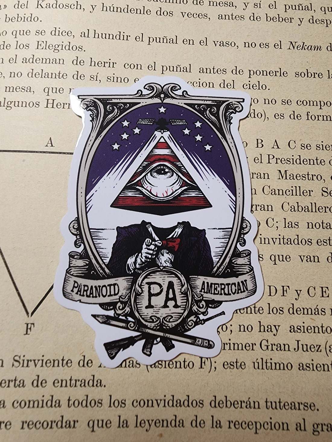 Alex Hovey Paranoid American All Seeing Eye Patriot Sticker