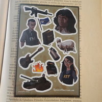 Conspiracy Occult Sticker False Flag Waco FBI ATF Koresh Branch Davidian M16 Tank Napalm David rabbit