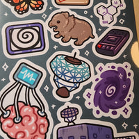Conspiracy Occult Sticker Sheet Cryptids Mind Control Monarch