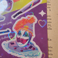 Conspiracy Occult Sticker Sheet Holofoil Cute Serial Killer Gacy Dahmer Manson Son of Sam Clown
