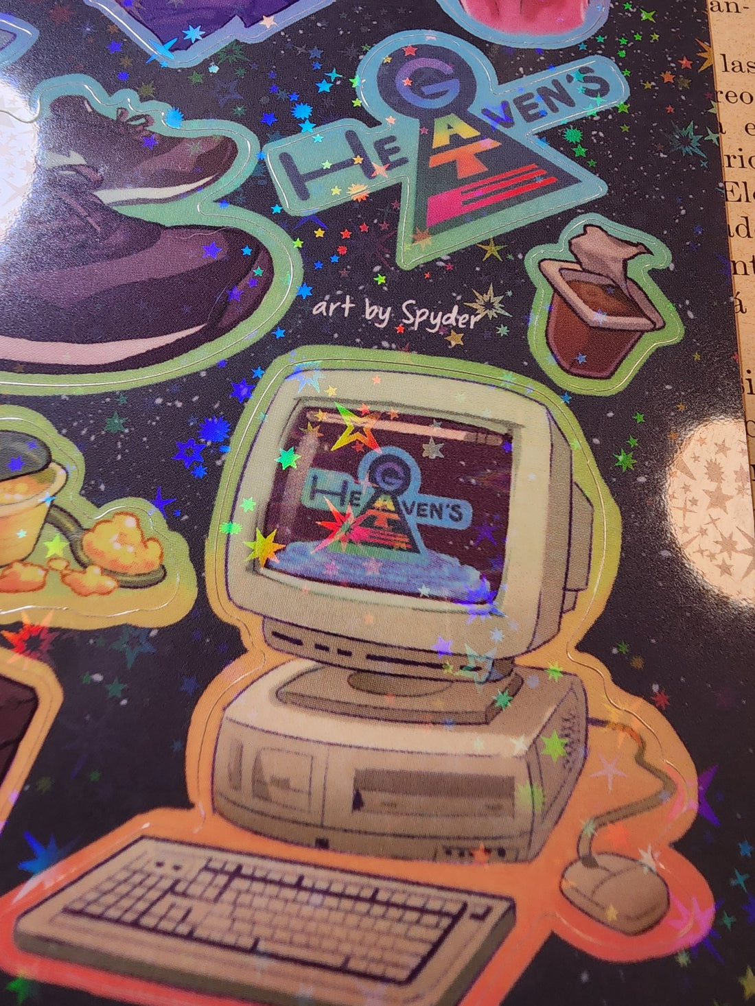Conspiracy Occult Sticker Sheet Holographic Heavens Gate Cult Parody Computer