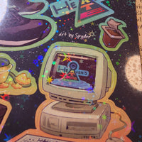 Conspiracy Occult Sticker Sheet Holographic Heavens Gate Cult Parody Computer