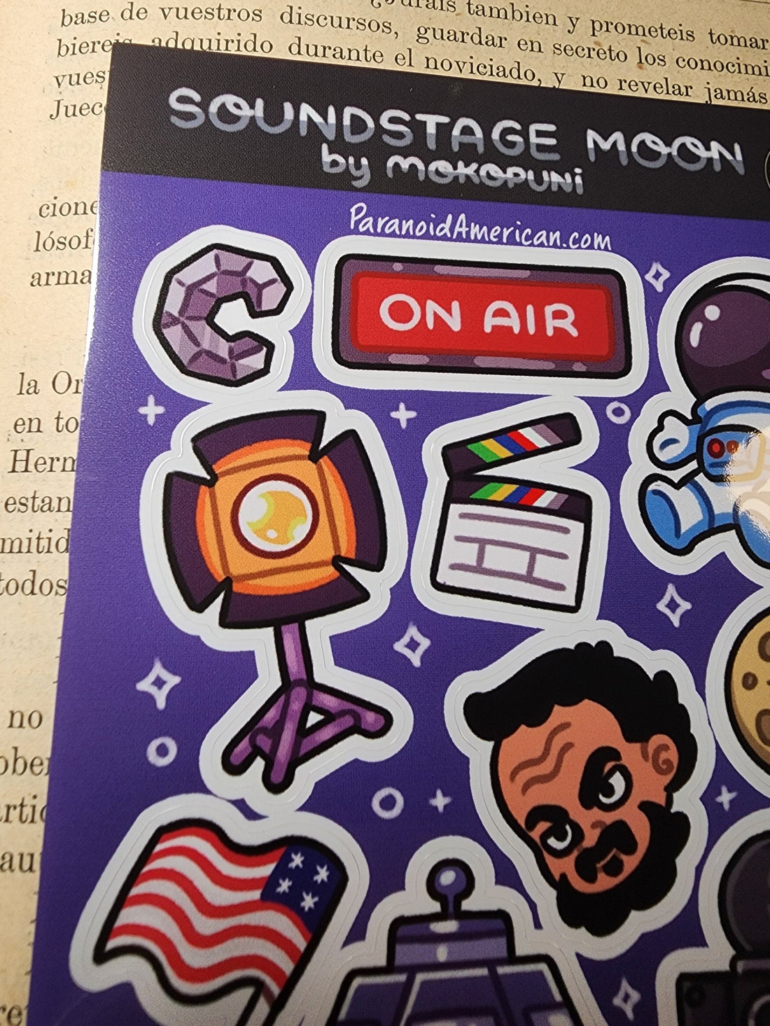 Conspiracy Occult Sticker Sheet Kubrick NASA Fake Moon Landing Hoax Flag