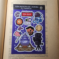 Conspiracy Occult Sticker Sheet Kubrick NASA Fake Moon Landing Hoax Flag On Air