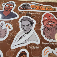 Conspiracy Occult Sticker Sheet Occult Book Club Aleister Crowley Nicholas Cage Rene Descartes Manly Palmer Hall