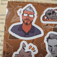 Conspiracy Occult Sticker Sheet Occult Book Club Aleister Crowley Nicholas Cage Rene Descartes Manly Palmer Hall Juan