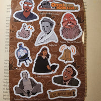 Conspiracy Occult Sticker Sheet Occult Book Club Aleister Crowley Nicholas Cage Rene Descartes Manly Palmer Hall Juan Homunculus