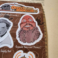 Conspiracy Occult Sticker Sheet Occult Book Club Aleister Crowley Nicholas Cage Rene Descartes Manly Palmer Hall Thomas