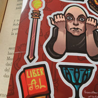 Conspiracy Occult Sticker Sheet Secret Society Aleister Crowley Liber Al