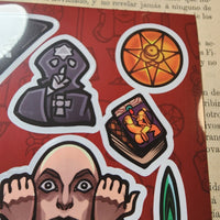 Conspiracy Occult Sticker Sheet Secret Society Aleister Crowley Liber Al Pose