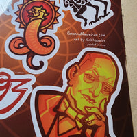 Conspiracy Occult Sticker Sheet Secret Society Aleister Crowley Liber Al Pose Secret Ritual Abraxas