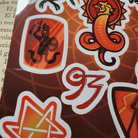 Conspiracy Occult Sticker Sheet Secret Society Aleister Crowley Liber Al Pose Secret Ritual Abraxas Gnostic