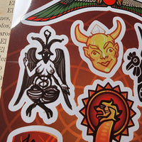 Conspiracy Occult Sticker Sheet Secret Society Aleister Crowley Liber Al Pose Secret Ritual Abraxas Gnostic Baphomet
