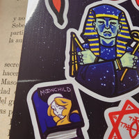 Conspiracy Occult Sticker Sheet Secret Society Aleister Crowley Moonchild