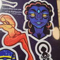 Conspiracy Occult Sticker Sheet Secret Society Aleister Crowley Moonchild Nightgrowler