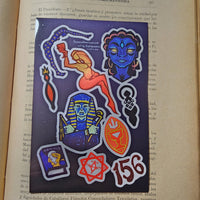 Conspiracy Occult Sticker Sheet Secret Society Aleister Crowley Moonchild Nightgrowler Egypt 156