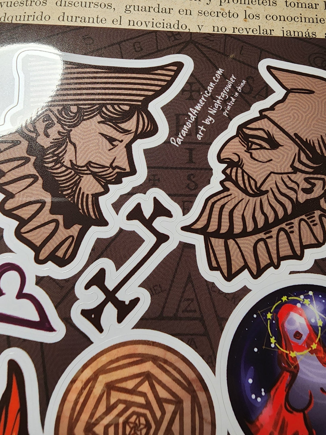 Conspiracy Occult Sticker Sheet Secret Society John Dee Edward Kelley Magic Nightgrowler