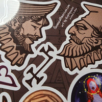 Conspiracy Occult Sticker Sheet Secret Society John Dee Edward Kelley Magic Nightgrowler