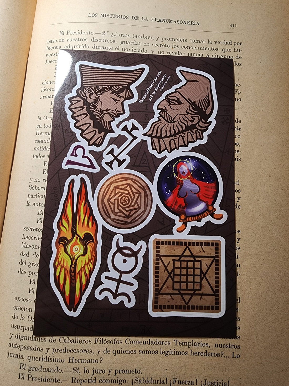 Conspiracy Occult Sticker Sheet Secret Society John Dee Edward Kelley Magic Nightgrowler Mercury