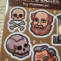Conspiracy Occult Sticker Sheet Skull and Bones Secret Society Coffin Tomb Taft