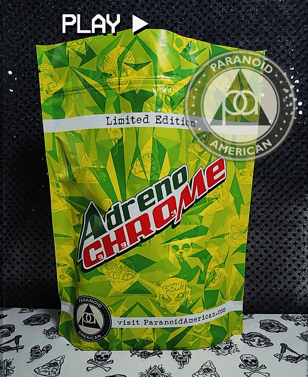 Adrenochrome Party Pack with Parody Stickers in a Limited Edition bag