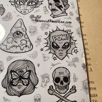 Pop Culture Paranoia Sticker Sheet - Paranoid American