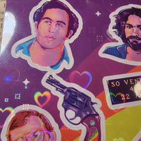 Serial Killer "90s style" Holographic Sticker Sheet - Paranoid American