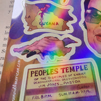 Jonestown People's Temple Holographic Sticker Sheet