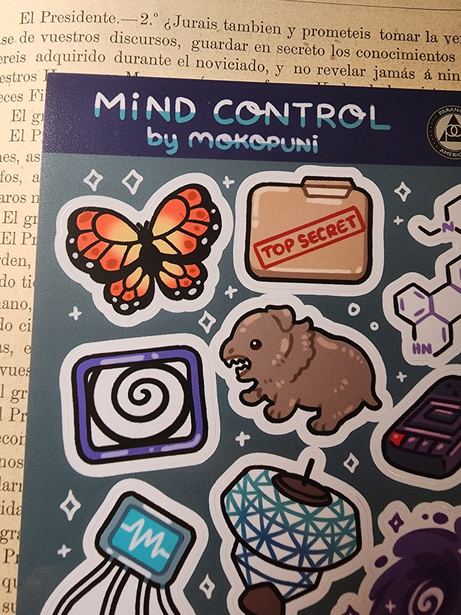 Montauk Mind Control Sticker Sheet (by Mokopuni)
