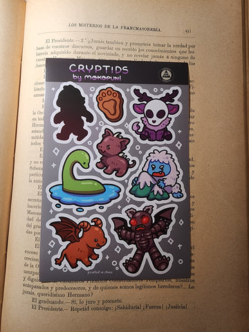 Cute Cryptids Sticker Sheet (by Mokopuni)