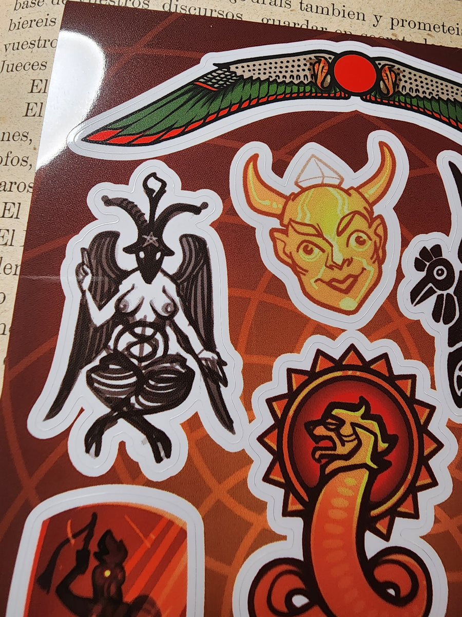 Crowley Abraxas and Baphomet Sticker Sheet