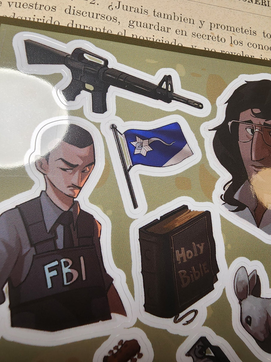 Conspiracy Occult Sticker False Flag Waco FBI ATF Koresh Branch Davidian M16
