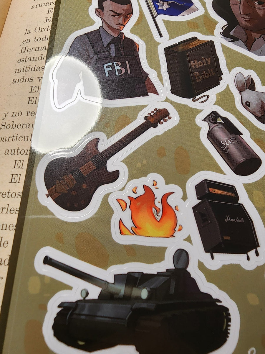 Conspiracy Occult Sticker False Flag Waco FBI ATF Koresh Branch Davidian M16 Tank Napalm