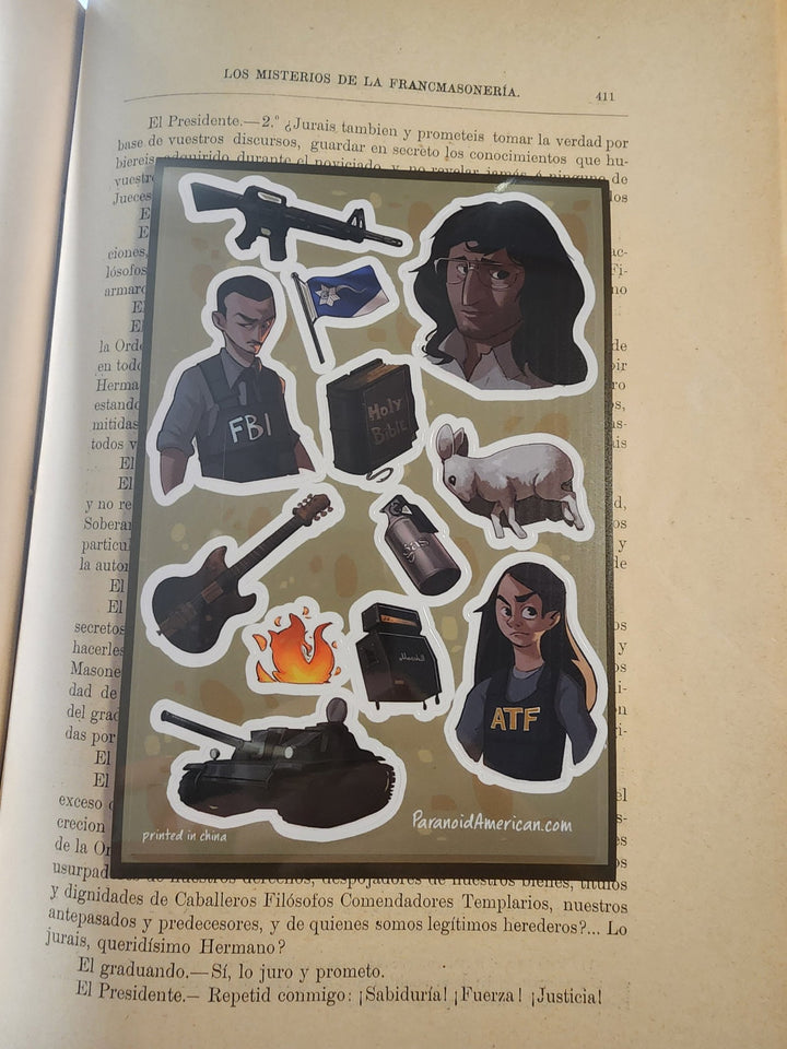Conspiracy Occult Sticker False Flag Waco FBI ATF Koresh Branch Davidian M16 Tank Napalm David rabbit