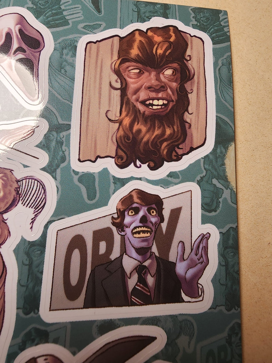 Conspiracy Occult Sticker Sheet Conspiracy Cinema Bigfoot Full Metal Jacket Jason Freddy Shining Obey