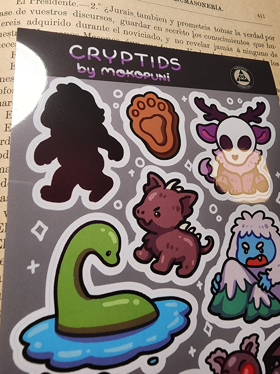 Conspiracy Occult Sticker Sheet Cryptid Wendigo Bigfoot Jersey Devil Loch Ness Monster