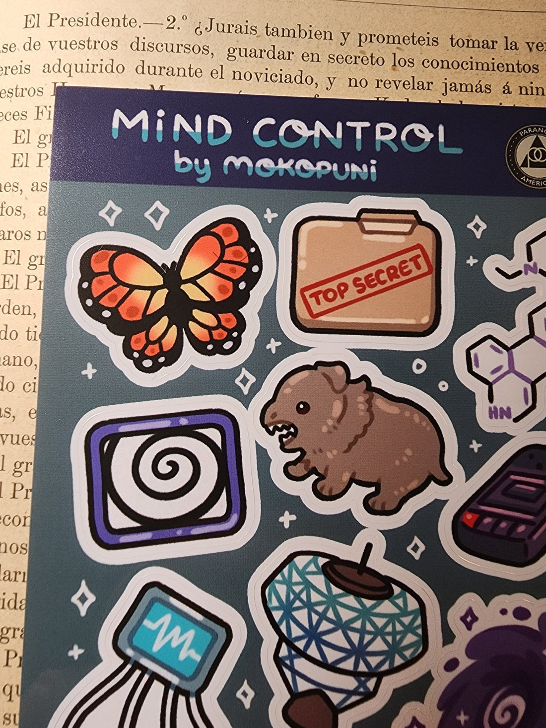 Conspiracy Occult Sticker Sheet Cryptids Mind Control Monarch Top Secret