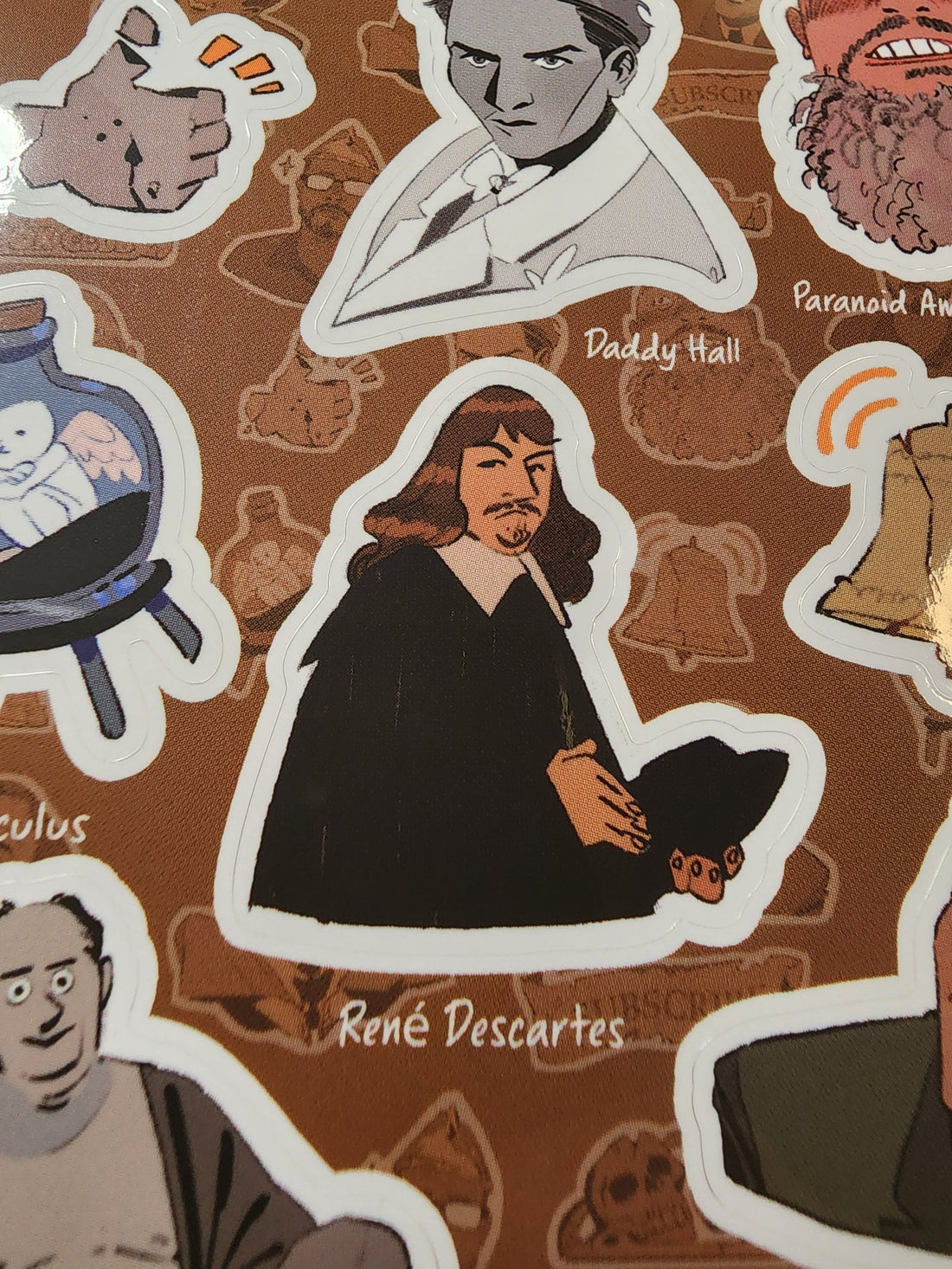 Conspiracy Occult Sticker Sheet Occult Book Club Aleister Crowley Nicholas Cage Rene Descartes