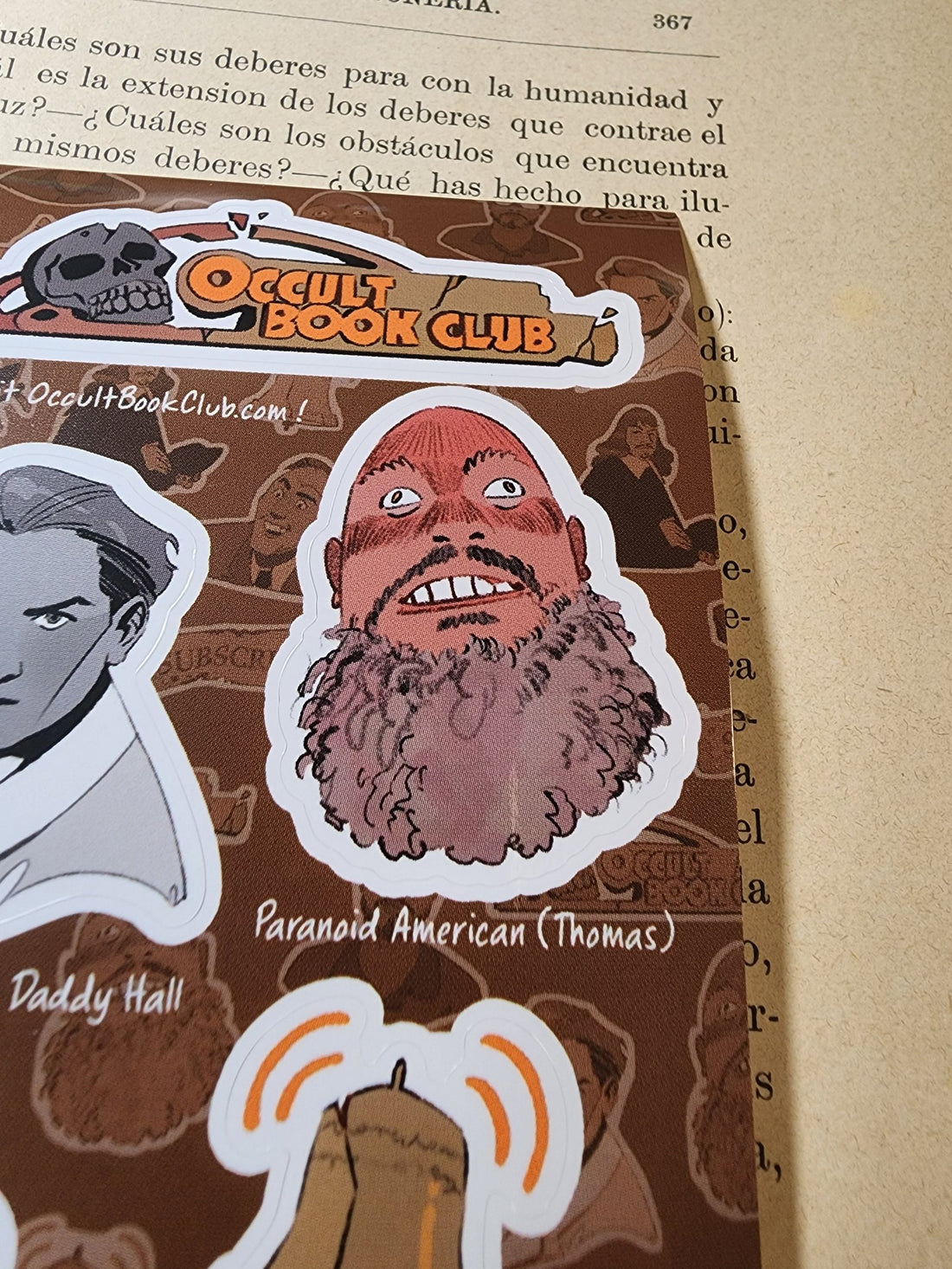 Conspiracy Occult Sticker Sheet Occult Book Club Aleister Crowley Nicholas Cage Rene Descartes Manly Palmer Hall Thomas