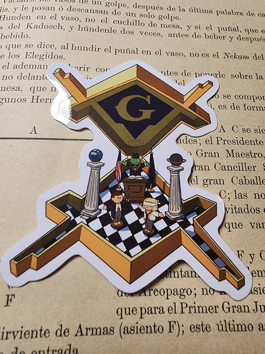 Paranoid American Sticker Miniature Reptilian Freemason Secret Ritual Degree