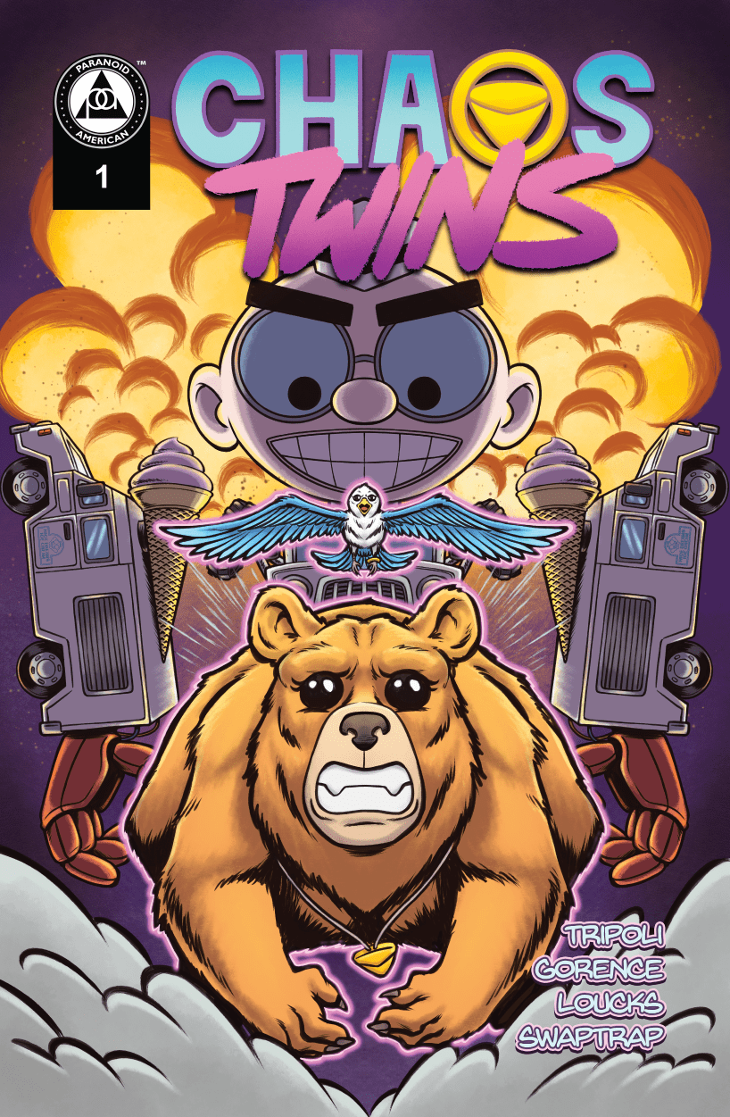 Chaos Twins 1 (by Sam Tripoli) | Chaos Twins Superhero Comic by Rogan Guest Sam Tripoli of Tinfoil Hat - Paranoid American