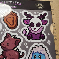 Cute Cryptids Sticker Sheet (by Mokopuni) - Paranoid American