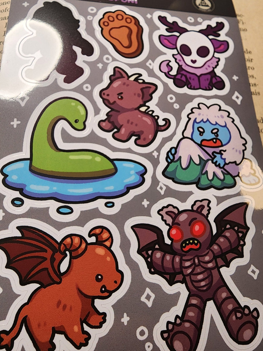 Cute Cryptids Sticker Sheet (by Mokopuni) – Paranoid American