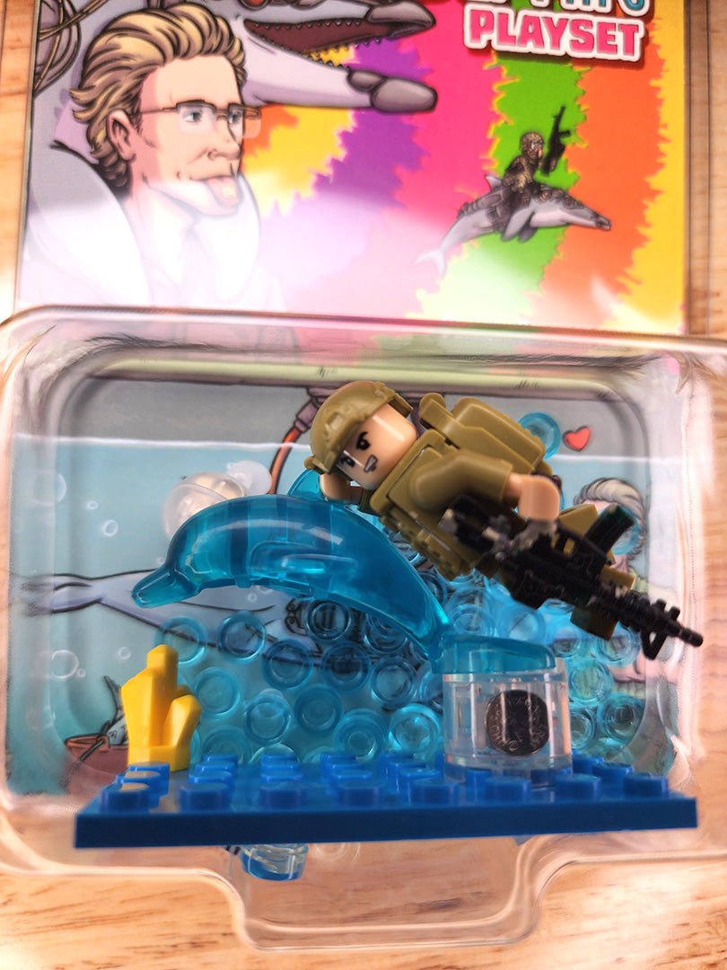 Illuminati Dolphin Playset - MK - ULTRA Limited Edition Custom Toy - Paranoid American