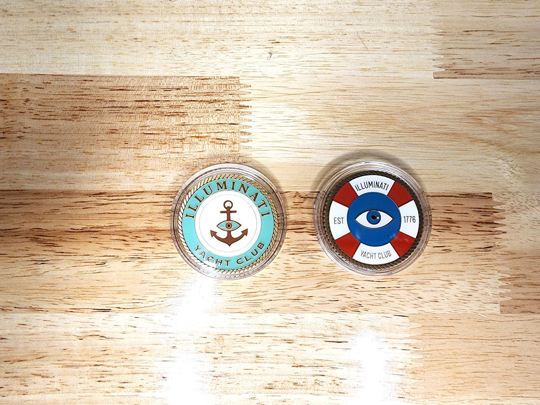 Illuminati Yacht Club Challenge Coin (Limited Edition Gold Enamel) - Paranoid American