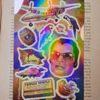 Jonestown People's Temple Holographic Sticker Sheet - Paranoid American