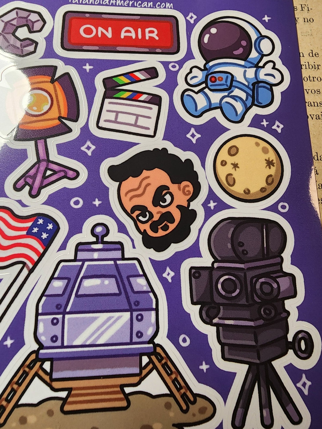 Kubrick Moon Landing Sticker Sheet (by Mokopuni) - Paranoid American