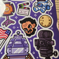 Kubrick Moon Landing Sticker Sheet (by Mokopuni) - Paranoid American
