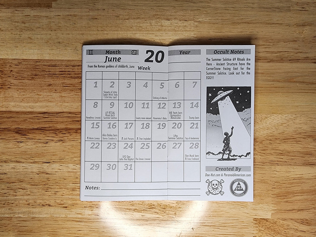 Occult Calendar Day Planner - Secret Dates, Ciphers & Hidden History - Paranoid American